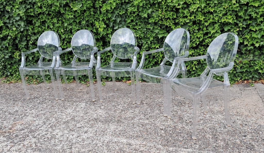 5 Louis Ghost stoelen van Kartell ontwerp Philippe Starck, Huis en Inrichting, Ophalen, Kunststof, Gebruikt, Via delle Industrie, 1 - 20082 Noviglio (MI), Italy