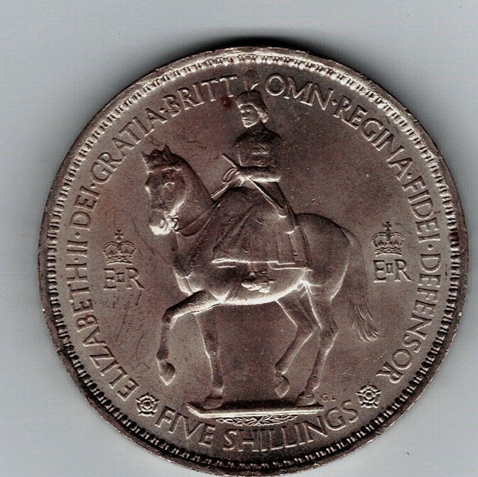 23-1830 Engeland 5 shilling 1953, Verzenden, Overige landen, Losse munt