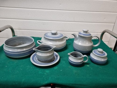 servies retro blauw grijs boch la louviere, Ophalen of Verzenden, 'T Olde Gre-j, Info@toldegrej.nl, Endepoelstraat 20f Didam