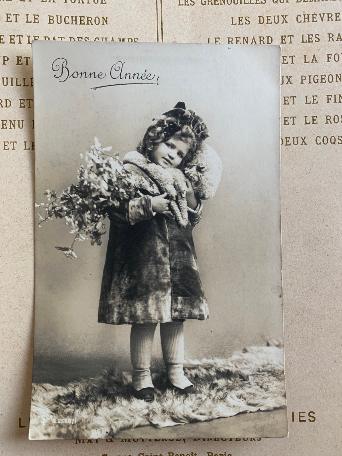 1912 Bonne Année - meisje in bontjas (II), Ophalen of Verzenden, Voor 1920, Gelopen, Feest(dag)