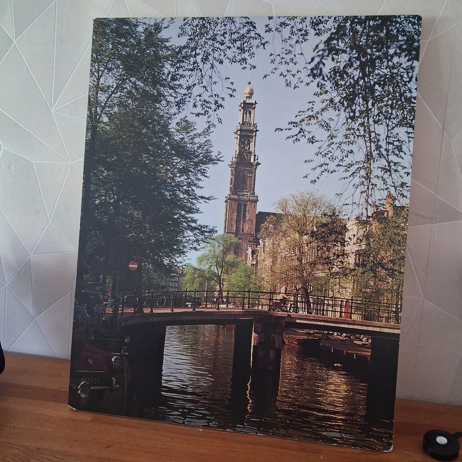 Amsterdam Grachtenhuisjes Foto/Poster 63,5 bij 79,6, Ophalen of Verzenden, Gebruikt, 50 tot 75 cm, Foto of Poster