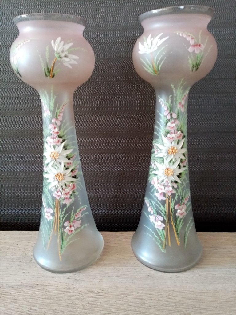 Vaas glas opaline 35cm hoog., Antiek en Kunst, Antiek | Vazen, Ophalen of Verzenden