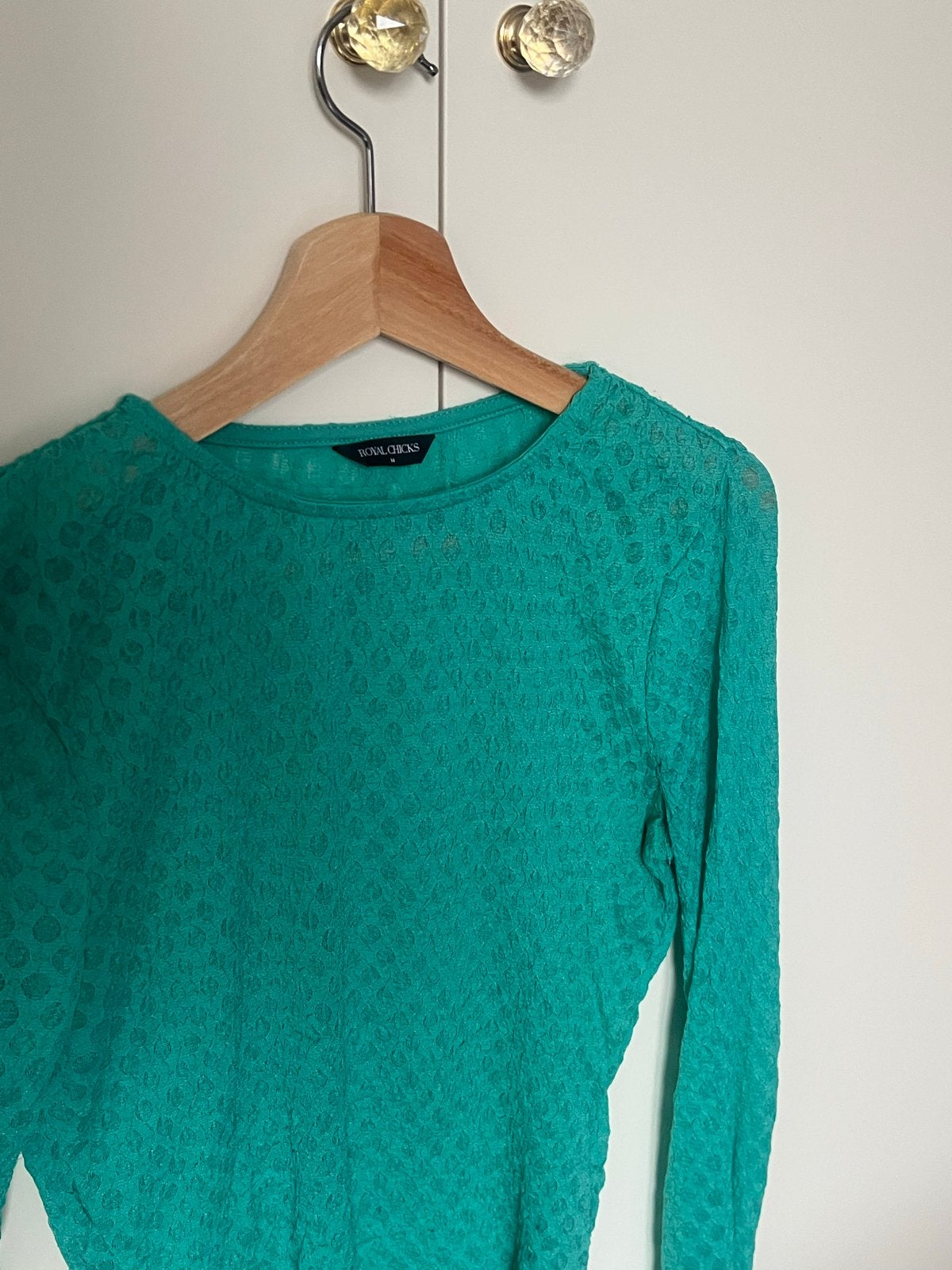 Royal Chicks Groene Top met Lange Mouwen en Patroon, Maat 38/40 (M), Ophalen of Verzenden, Zo goed als nieuw, Lange mouw