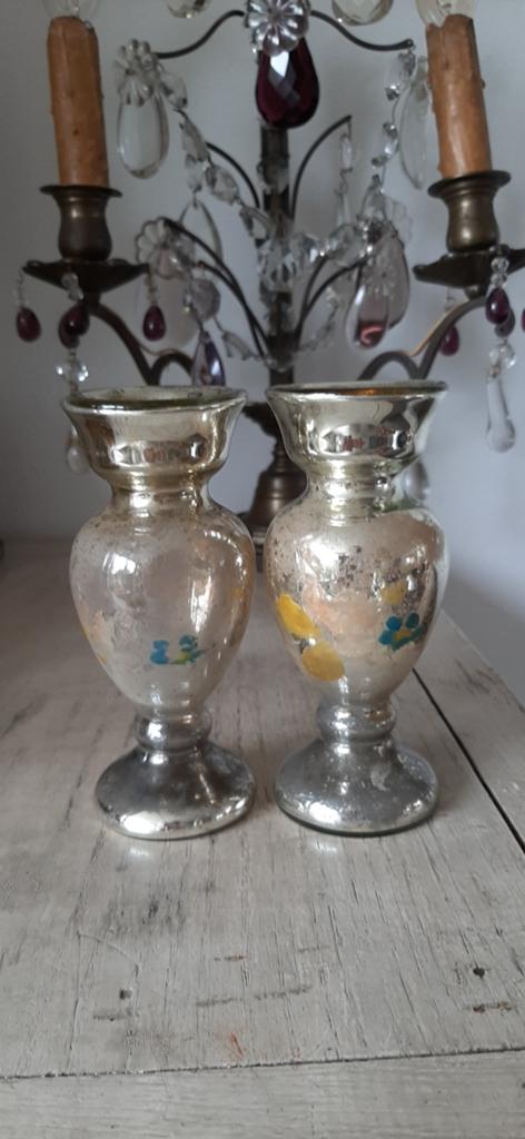 2  ANTIEK  ........  ZILVERGLAS  ...  VAASJES., Ophalen of Verzenden