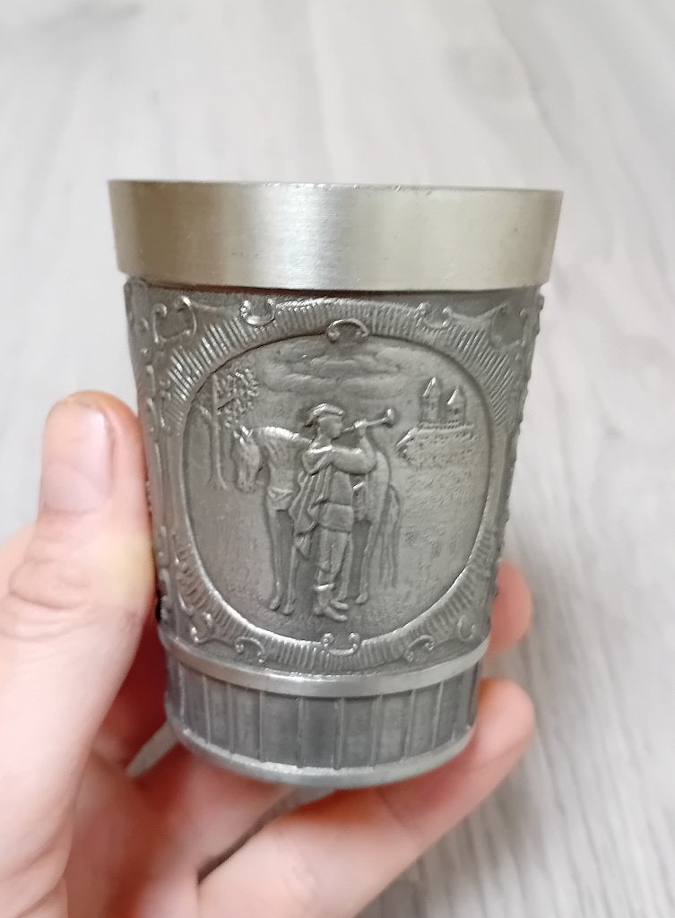 vintage grenningloh pewter 95% beker, Verzenden