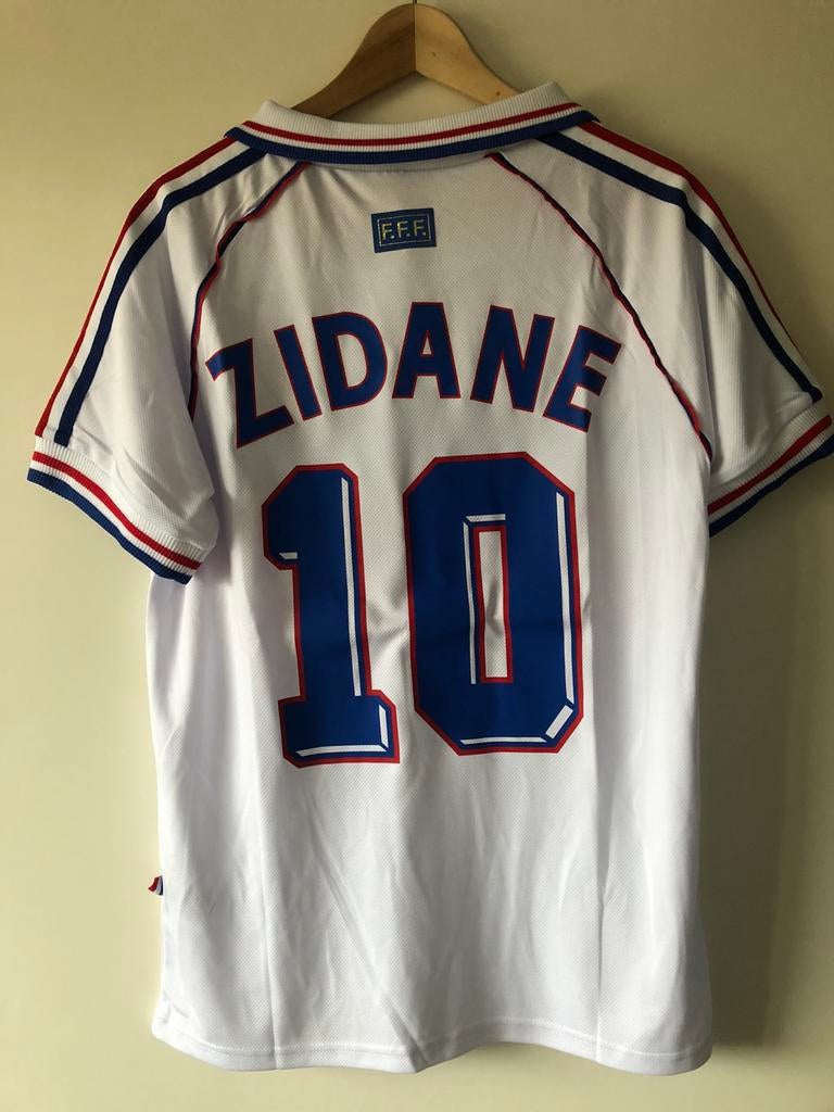 Zidane Frankrijk retro voetbalshirt maat L, Ophalen of Verzenden, Zo goed als nieuw, Shirt