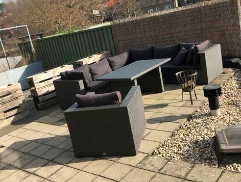 Le Sud loungeset Lecce 7-delig donkergrijs, Tuin en Terras, Tuinsets en Loungesets, Ophalen, Zo goed als nieuw, Loungeset