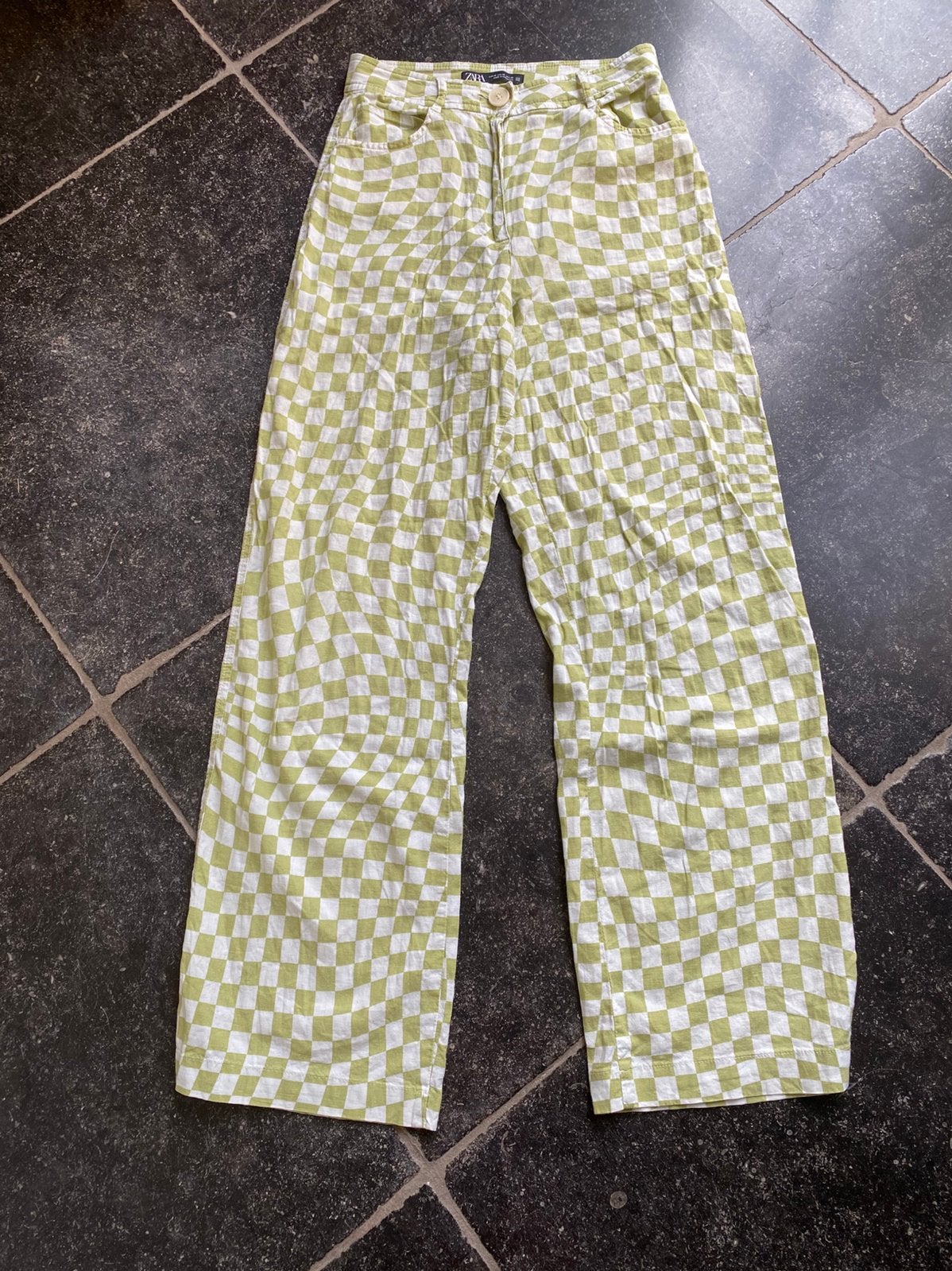 Groen geruite broek van Zara, Ophalen of Verzenden, Zo goed als nieuw, Maat 34 (XS) of kleiner, Lang
