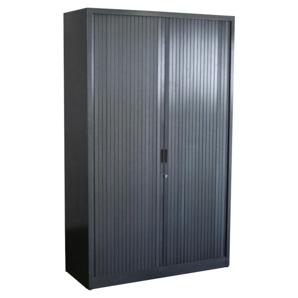 Aspa Roldeurkast Antraciet Antraciet 195 x 120 x 47, Huis en Inrichting, Kasten | Roldeurkasten en Archiefkasten, 100 tot 150 cm