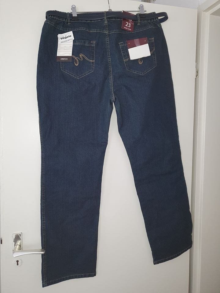 Nieuwe Kingfield spijkerbroek - Maat 23 (kort), Kort, Blauw, Maat 42/44 (L), Nieuw