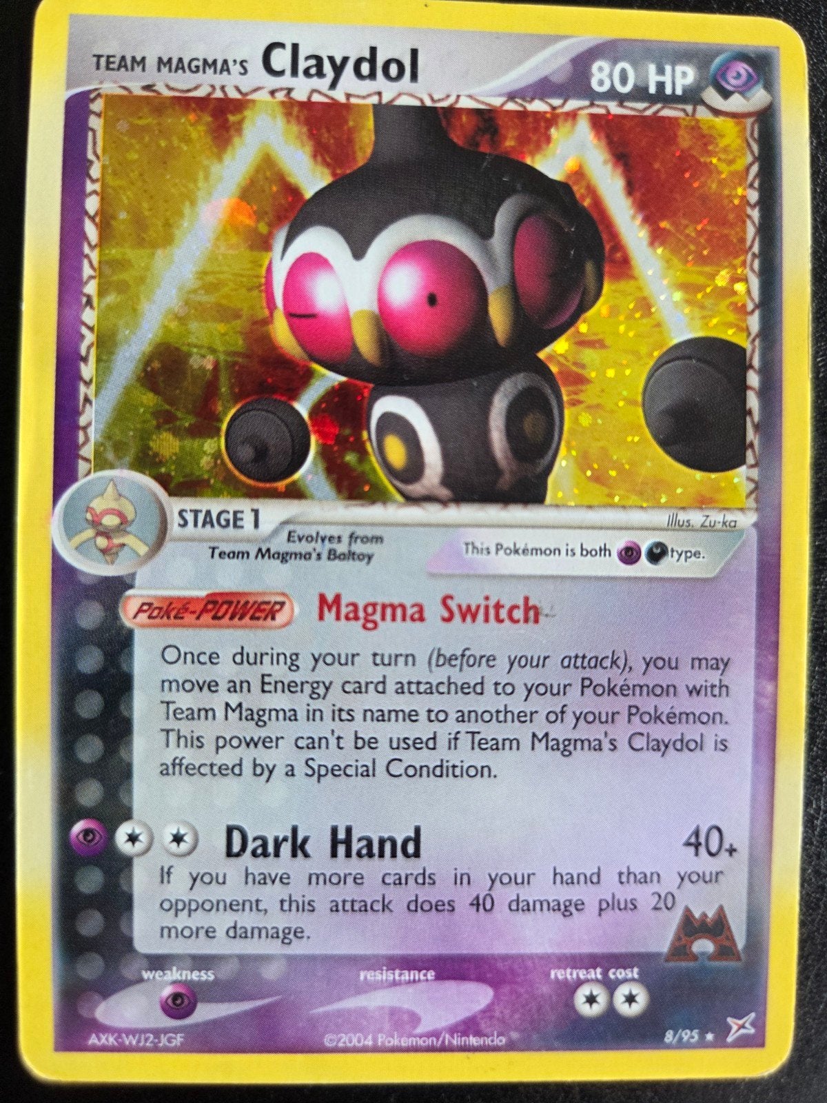 Team Magma's Claydol Pokémon kaart (8/95), Ophalen of Verzenden, Gebruikt, Losse kaart