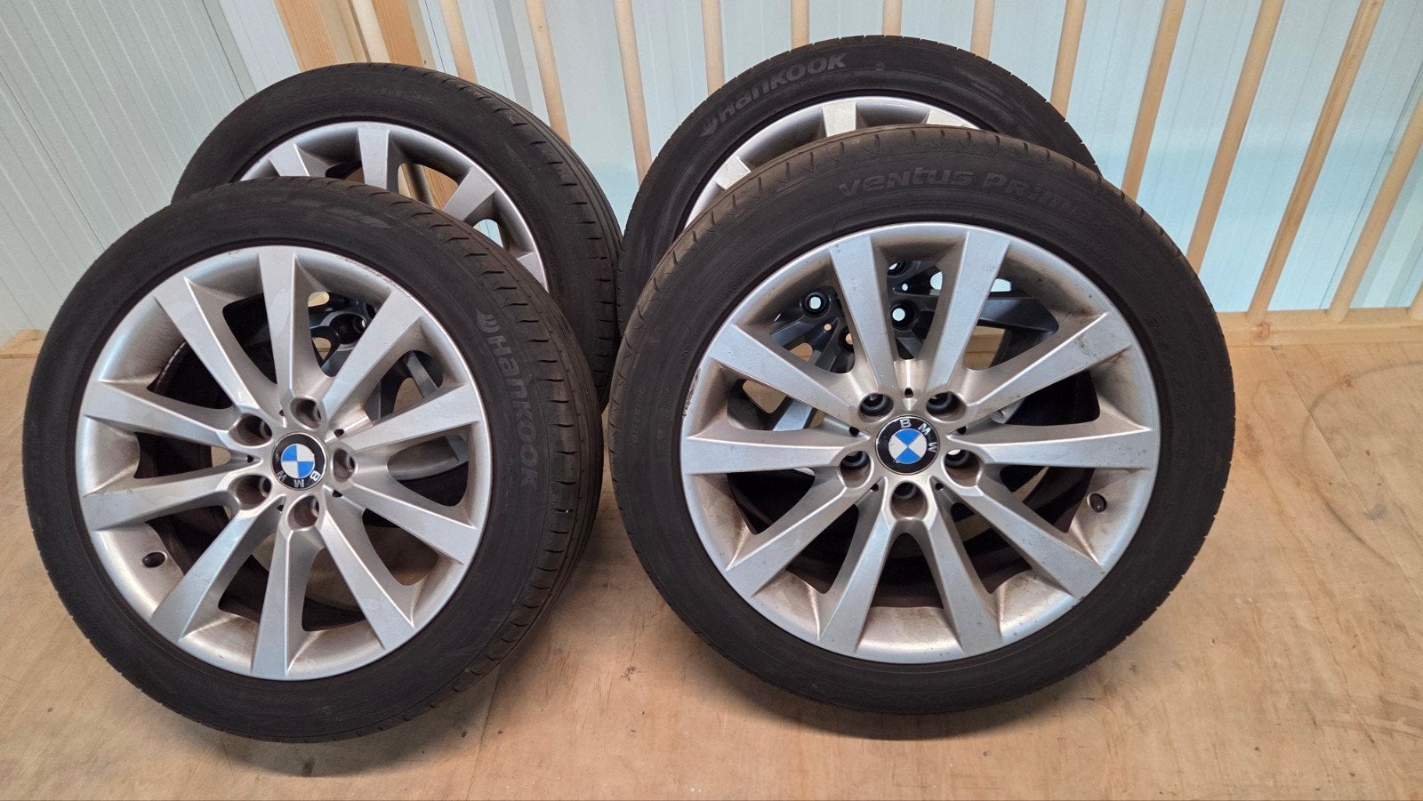 BMW Style 328 Velgen met banden voor 5 serie F10, Ophalen, 18 inch, Banden en Velgen, Personenwagen