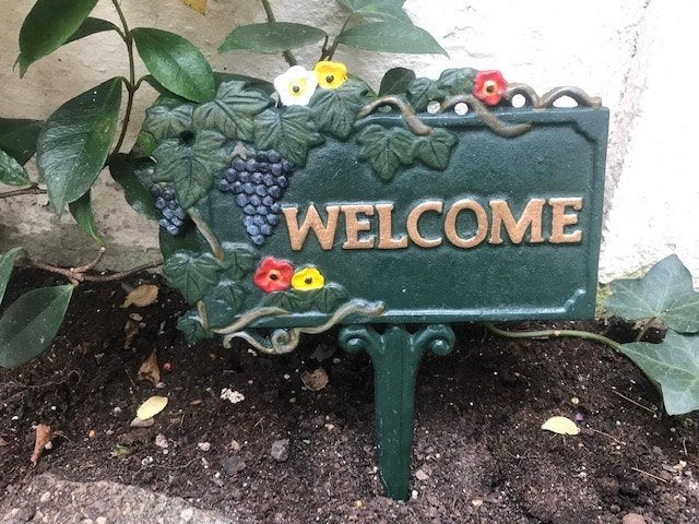 gietijzeren tuinsteker, WELCOME, Ophalen of Verzenden