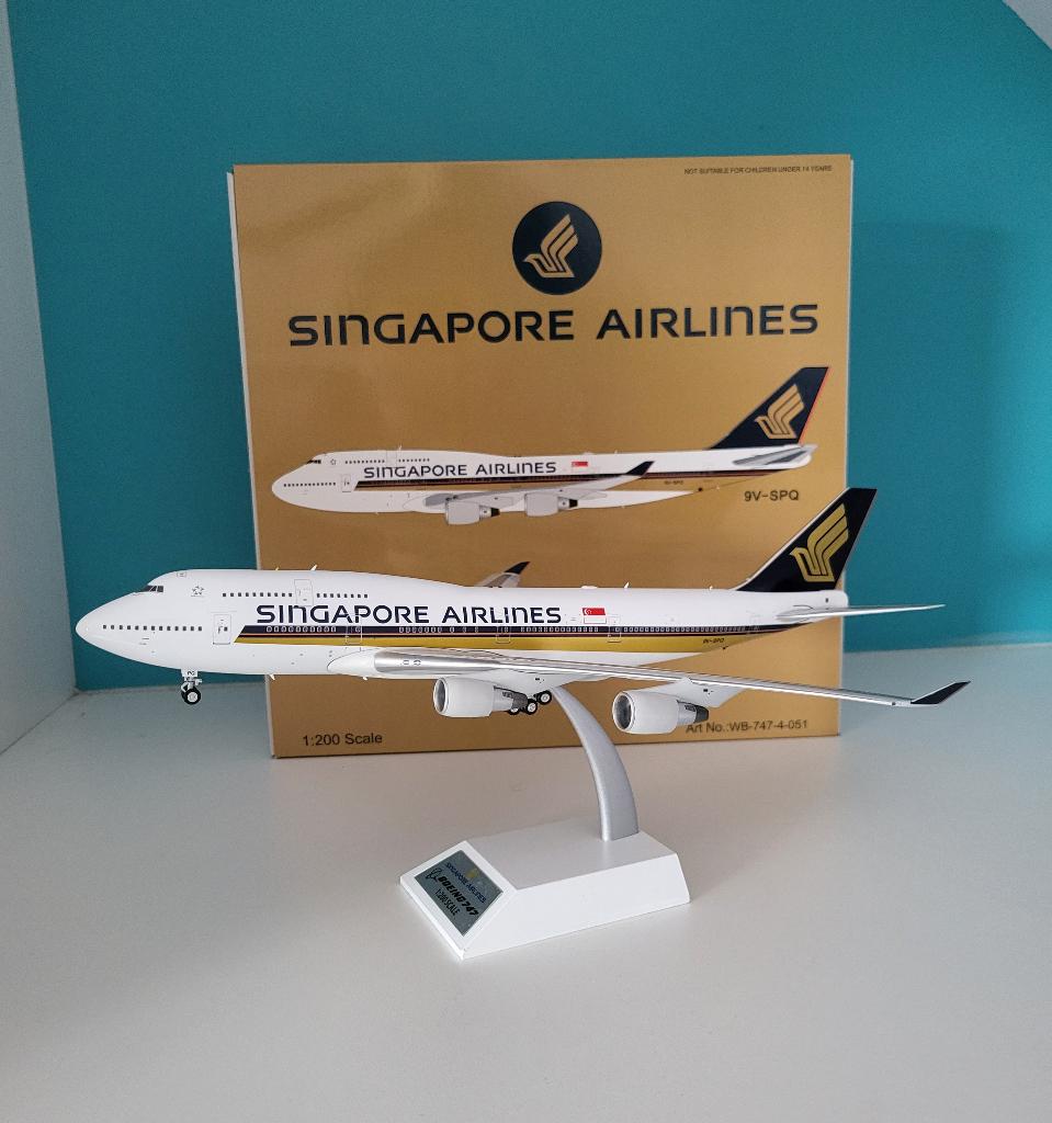WB Models Singapore Airlines B747-400 1:200, Verzamelen, Luchtvaart en Vliegtuigspotten, Ophalen of Verzenden, Nieuw, Schaalmodel