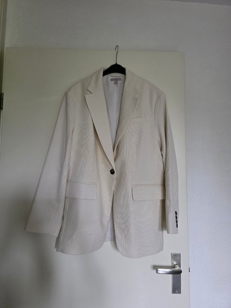 Monki pak (blazer en broek), Kostuum of Pak, Wit, Nieuw, Ophalen of Verzenden