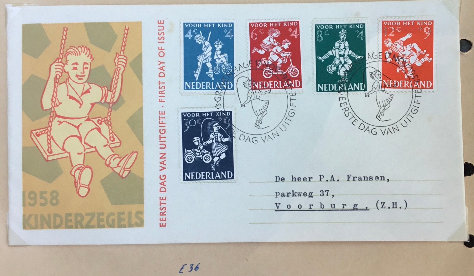 Eerste dag envelop kavel E 16, Ophalen of Verzenden, Beschreven, Nederland