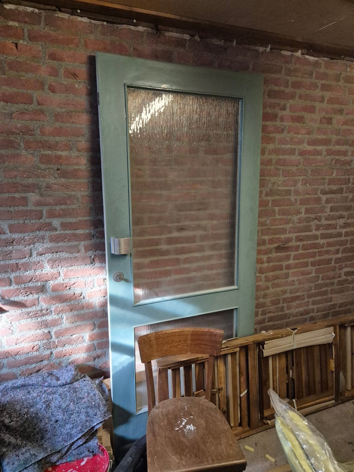 Voordeur met enkel glas - 92x213 cm, inclusief sleutel, Doe-het-zelf en Verbouw, Ophalen, Gebruikt, 80 tot 100 cm, 200 tot 215 cm