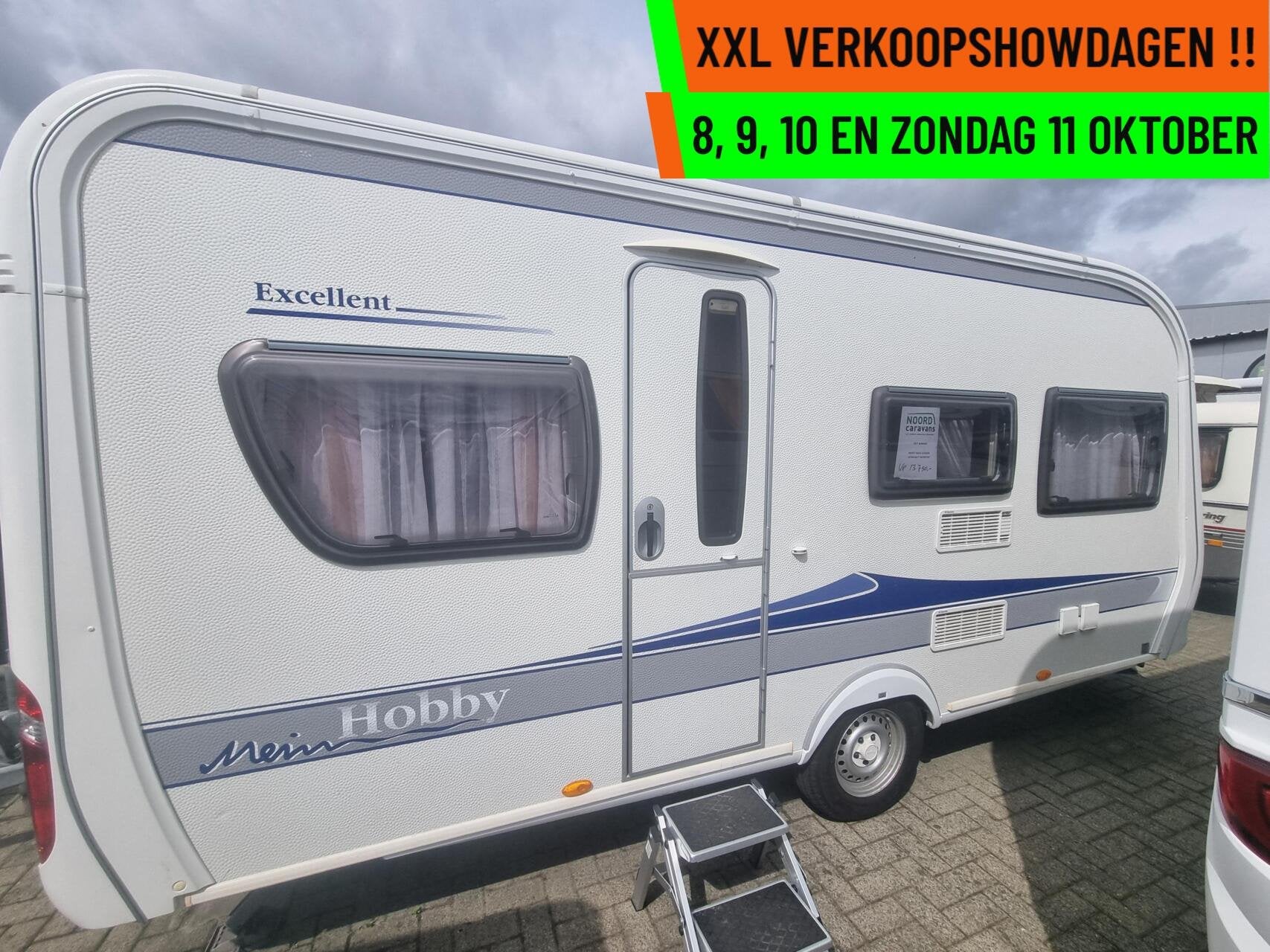 Hobby 455 UF 455 UF excellent VOORTENT + LUIFEL + DWARSBED +, Rondzit, Hobby, Bedrijf, 750 - 1000 kg