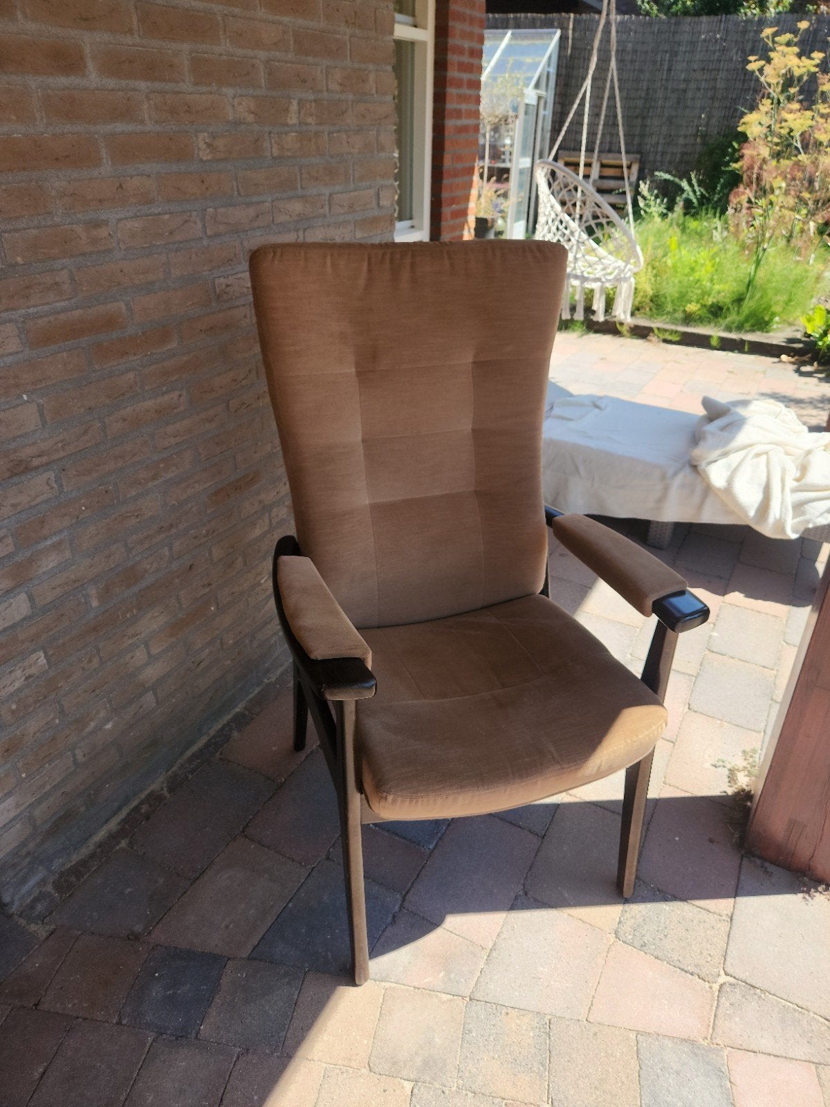 Farstrup Classic Vintage Fauteuil - Bruin/Camel Velours, Huis en Inrichting, Fauteuils, Ophalen