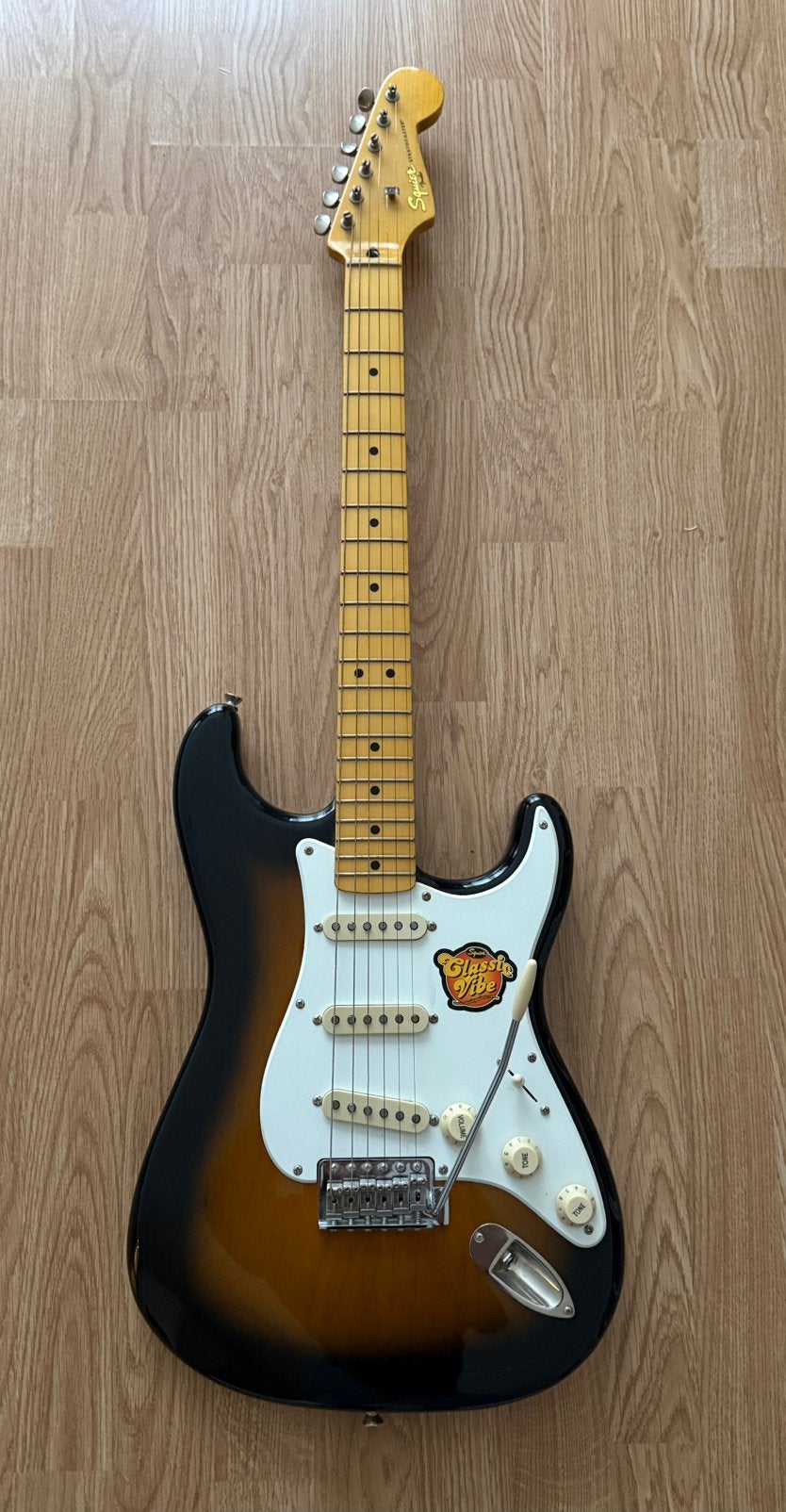 Squier Classic Vibe ’50s Strat – Crafted in China - Sunburst, Ophalen, Zo goed als nieuw, Solid body, Fender