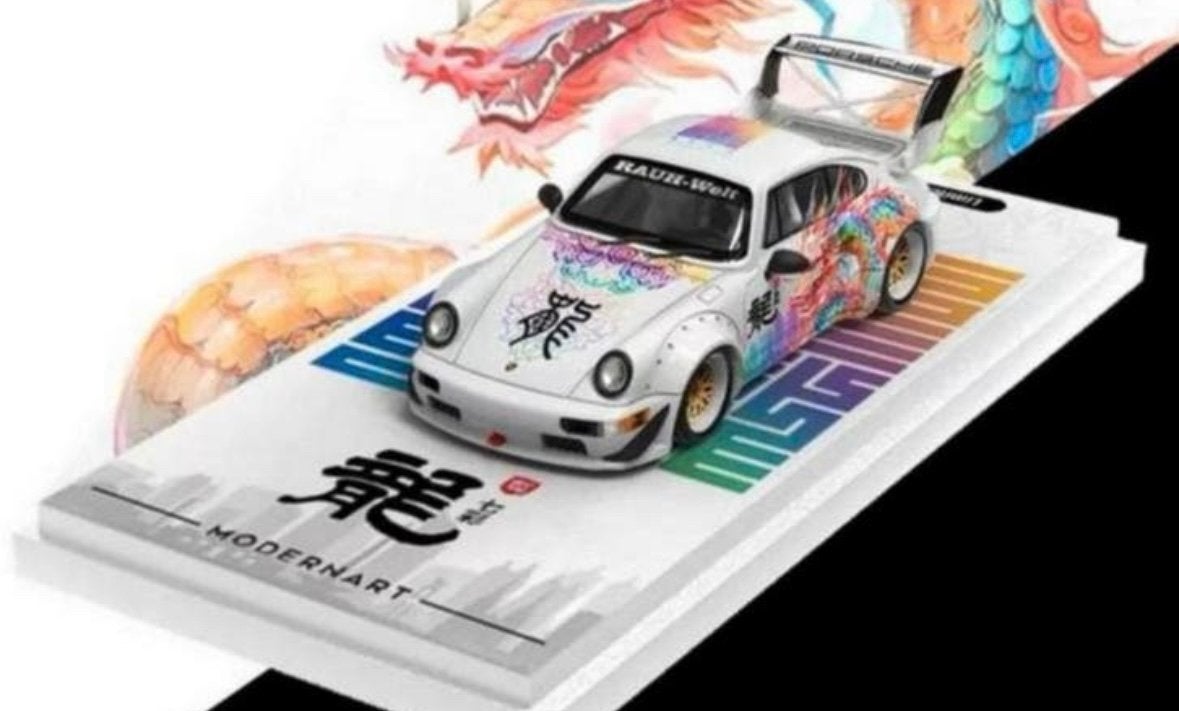 ModernArt Porsche RWB 964 Fortune Dragon White, Ophalen of Verzenden, Nieuw, Auto