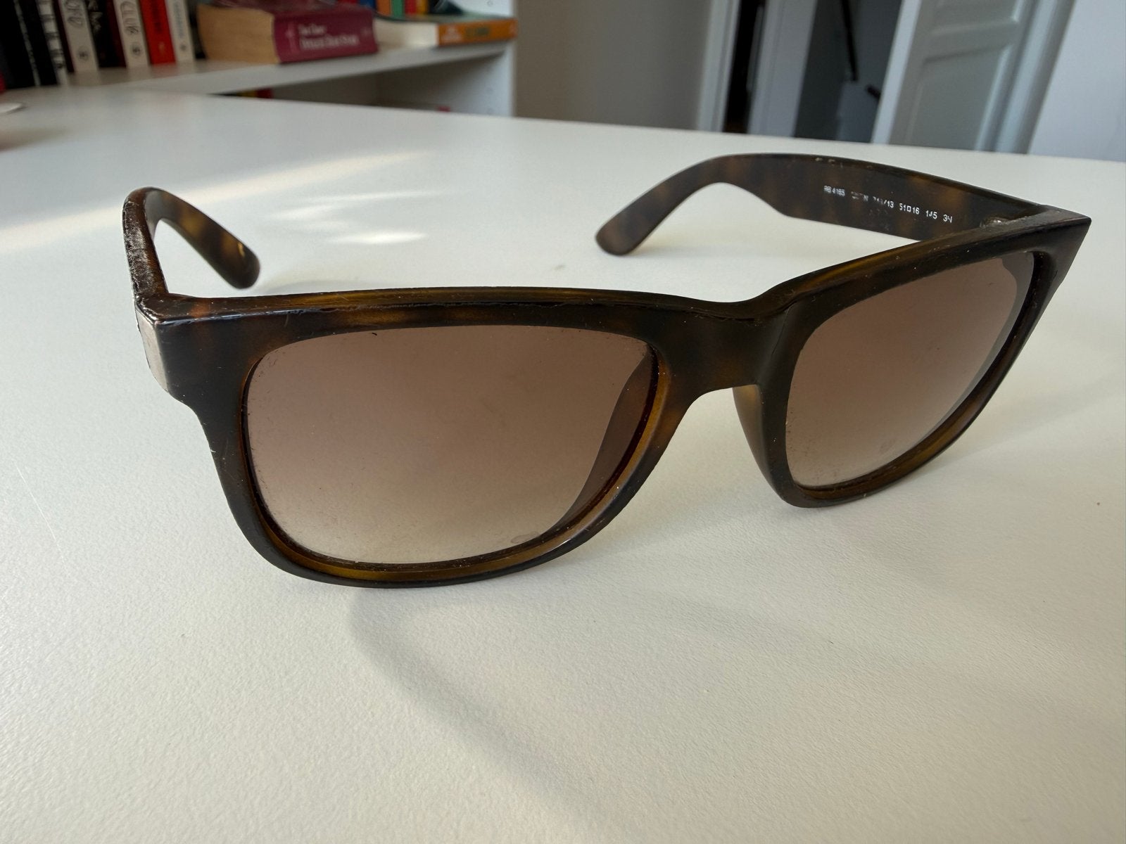 Ray-Ban Justin Zonnebril RB 4165 - Bruin Havana, Sieraden, Tassen en Uiterlijk, Gebruikt, Zonnebril, Bruin, Ophalen of Verzenden