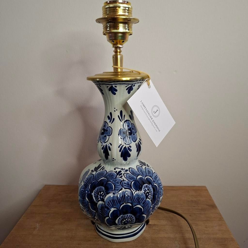 Handgemaakte lampenvoet van vintage Delftsblauwe vaas, Huis en Inrichting, Lampen | Tafellampen, Ophalen of Verzenden