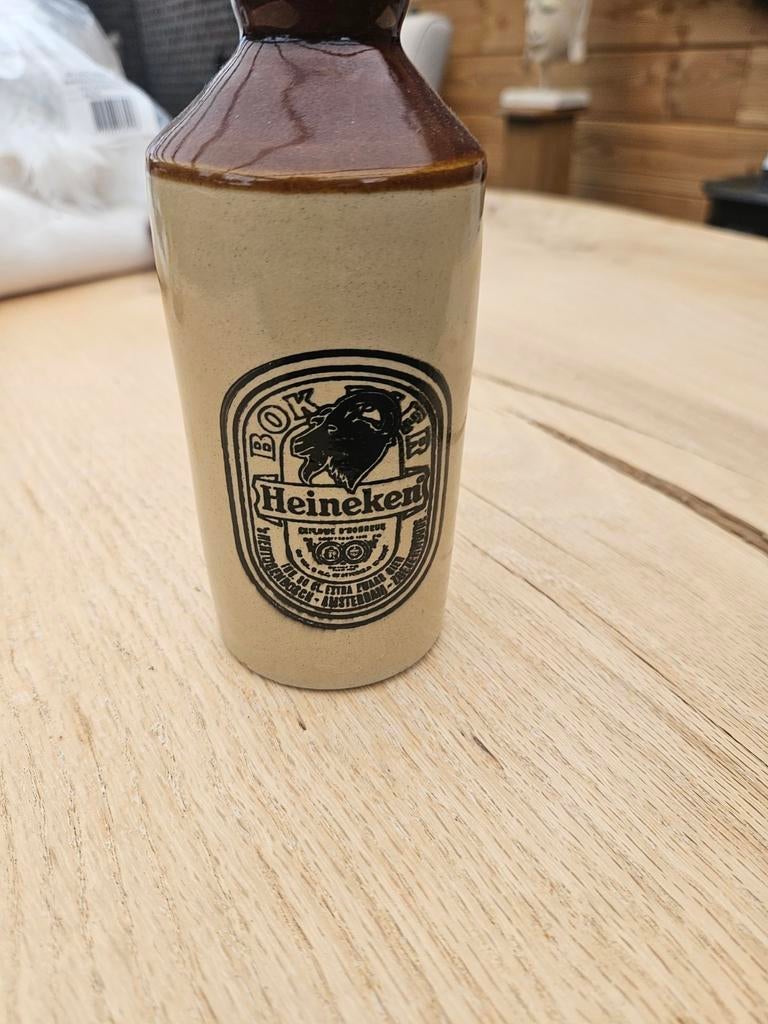 Vintage Heineken Bokbier stenen fles, Ophalen of Verzenden, Gebruikt, Flesje(s), Heineken
