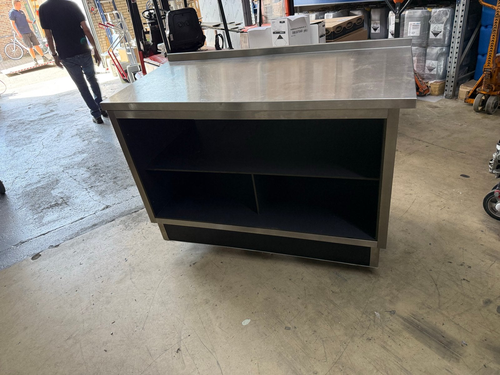 RVS Werktafel met HPL Onderbouw - 140x70x90 cm, Ophalen, Gebruikt