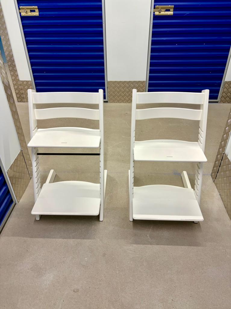 Stokke Tripp Trapp wit, Kinderen en Baby's, Kinderstoelen, Ophalen of Verzenden, Gebruikt, Meegroeistoel, Aanschuifbaar
