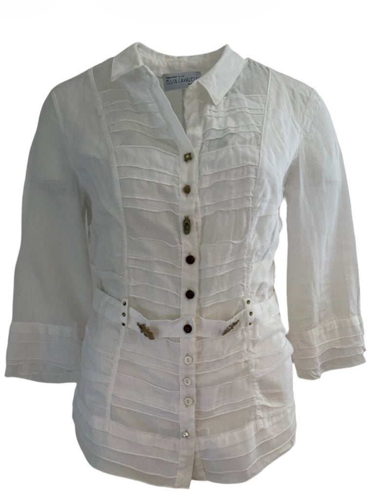 Elisa Cavaletti blouse M, Maat 38/40 (M), Wit, Ophalen of Verzenden, Zo goed als nieuw