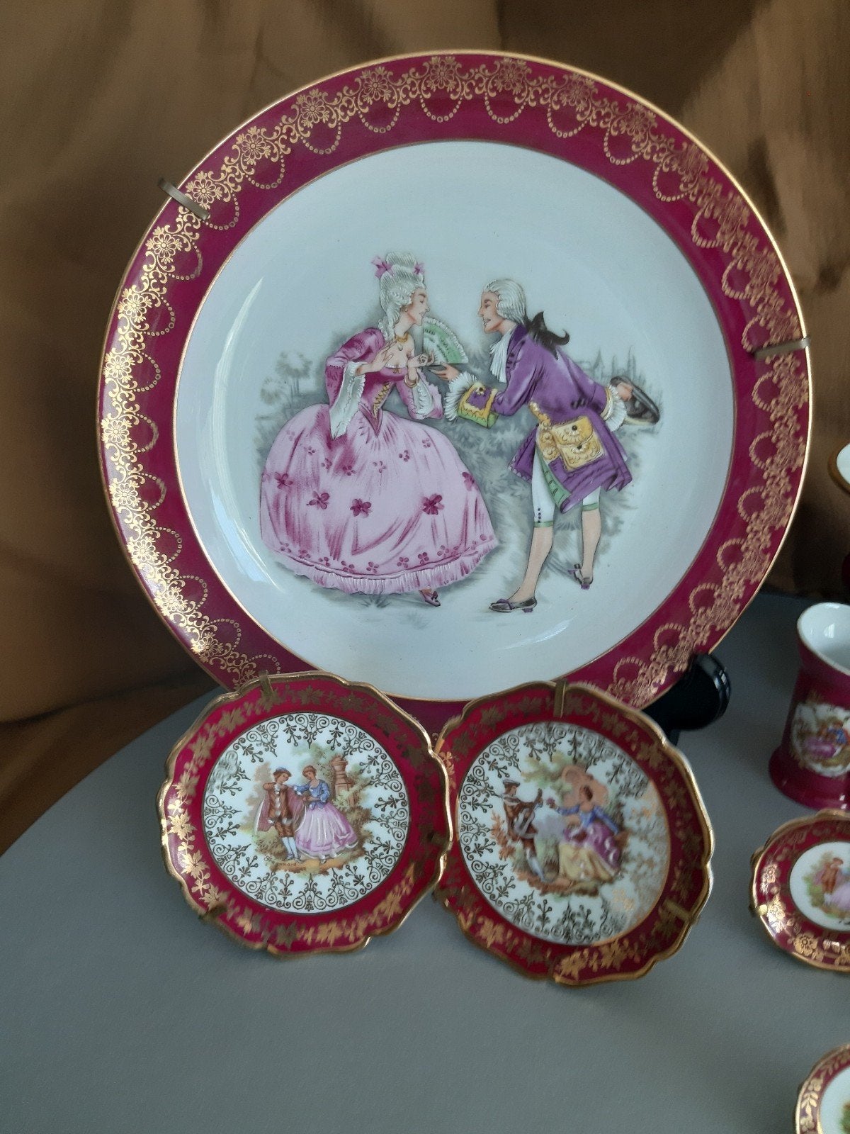 Limoges Porselein Miniatuur Servies en Decoratie Set, Antiek en Kunst, Ophalen of Verzenden
