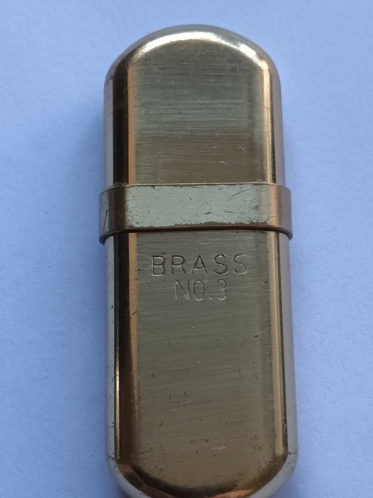 Vintage Brass Benzine Aansteker, nr. 3, Ophalen of Verzenden, Gebruikt, Aansteker