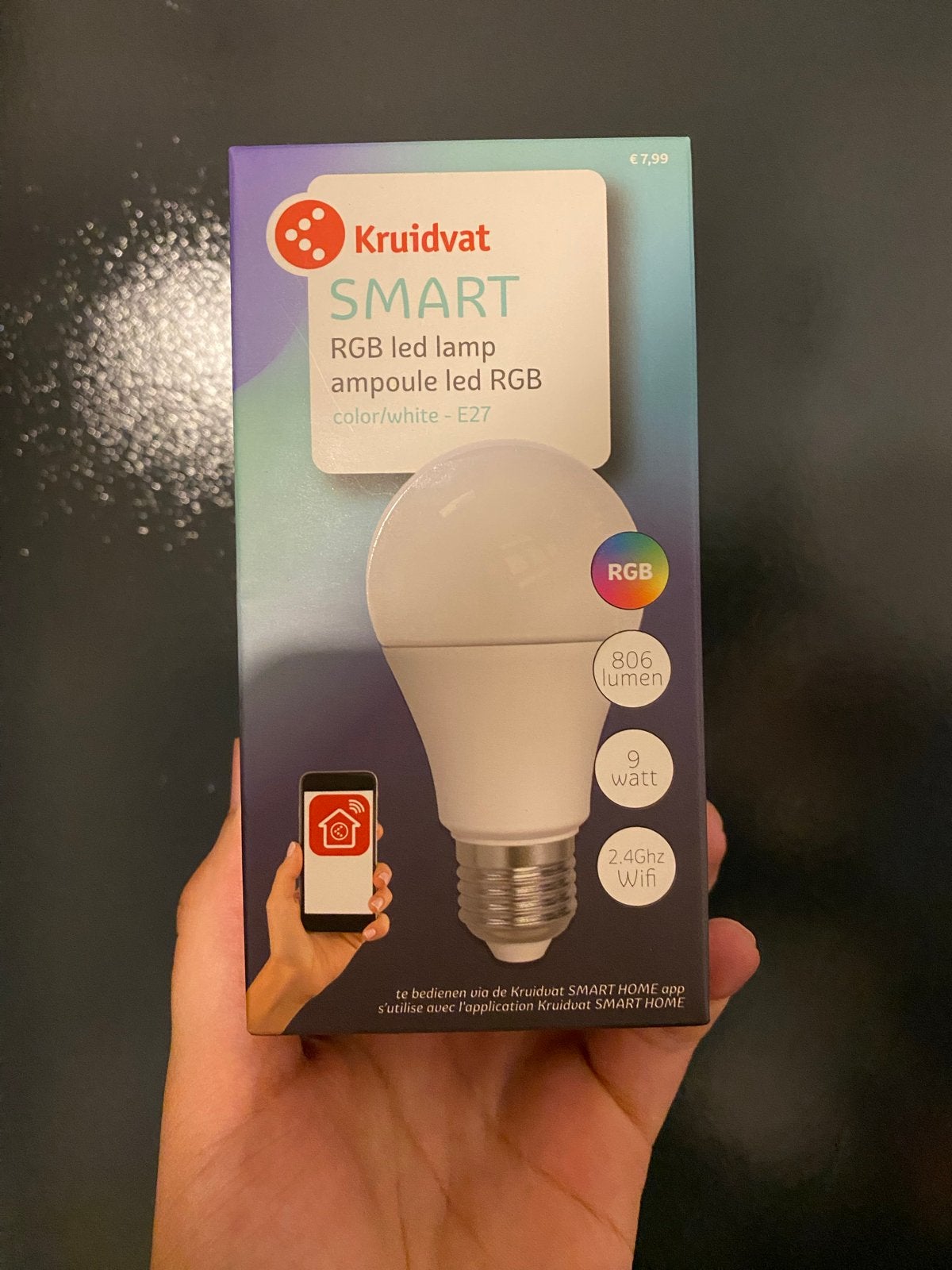 Kruidvat Smart RGB LED Lamp E27 - Nieuw (3 stuks), Overige merken, Meerkleurig, Nieuw, Dimbaar
