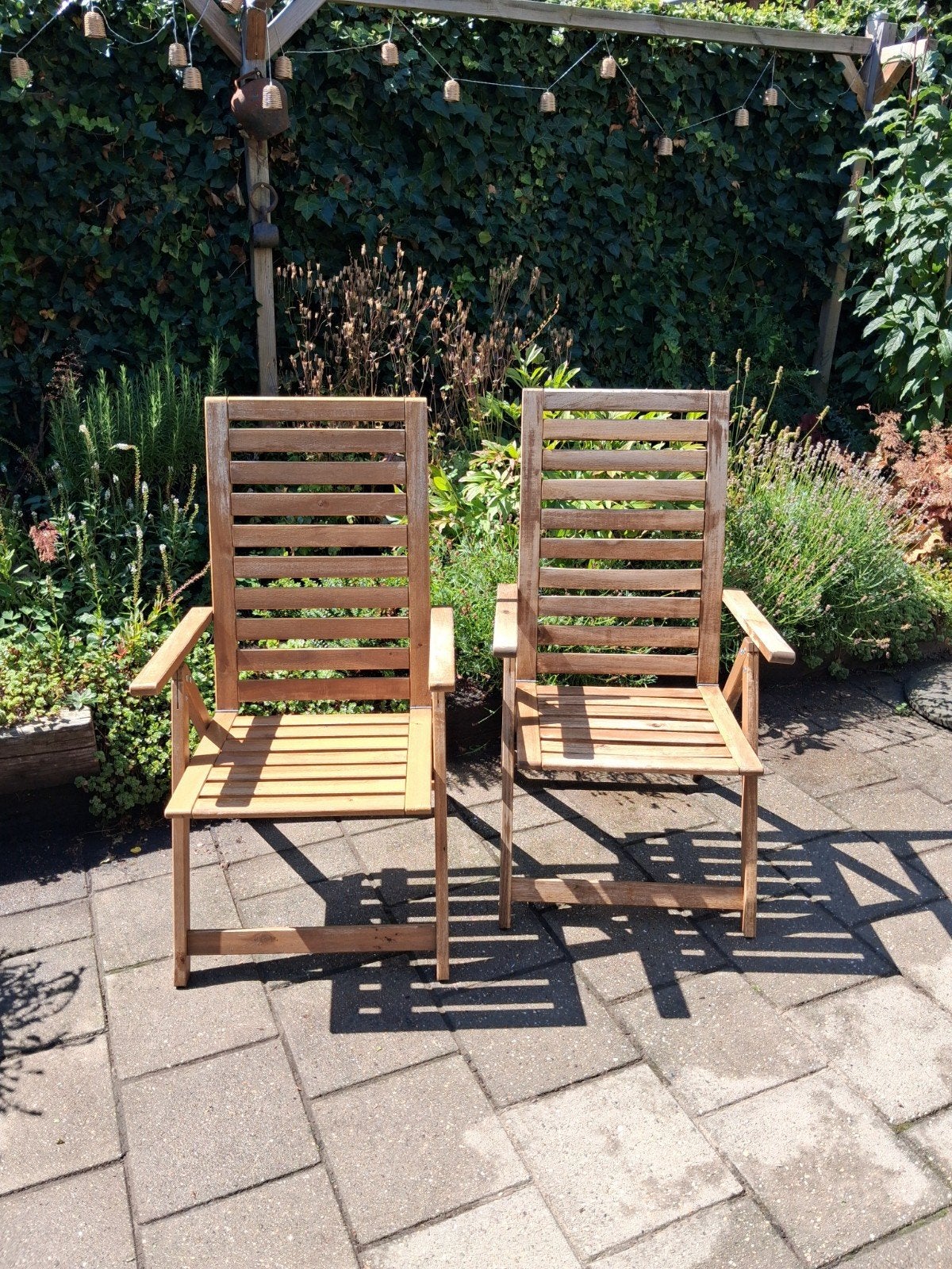 tuinstoelen, hout, ikea,, Ophalen, Gebruikt, Hout