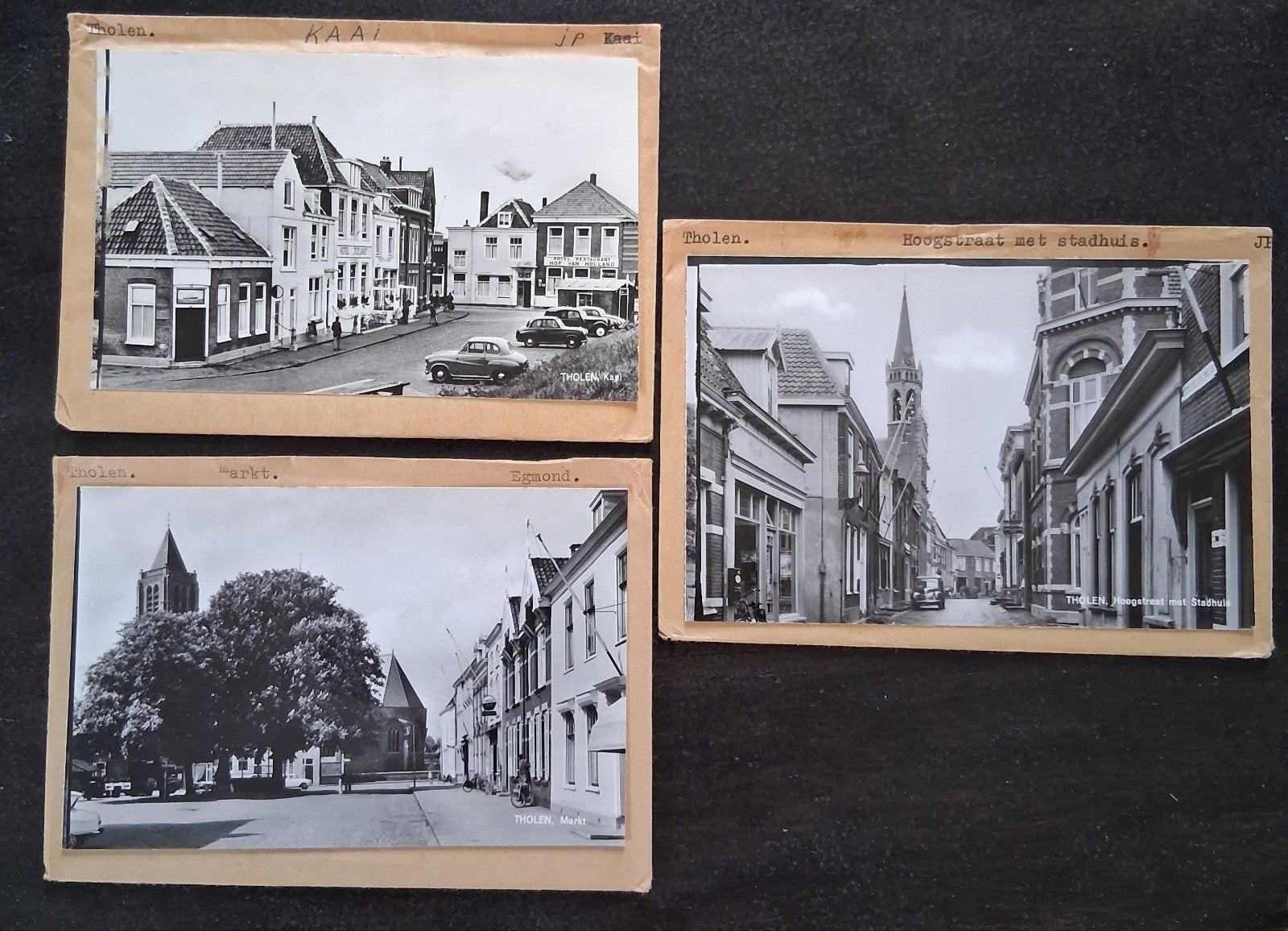 Tholen, 6 x glasplaat JosPe, Molen, Oldtimers, Ophalen of Verzenden, 1960 tot 1980, Ongelopen, Zeeland