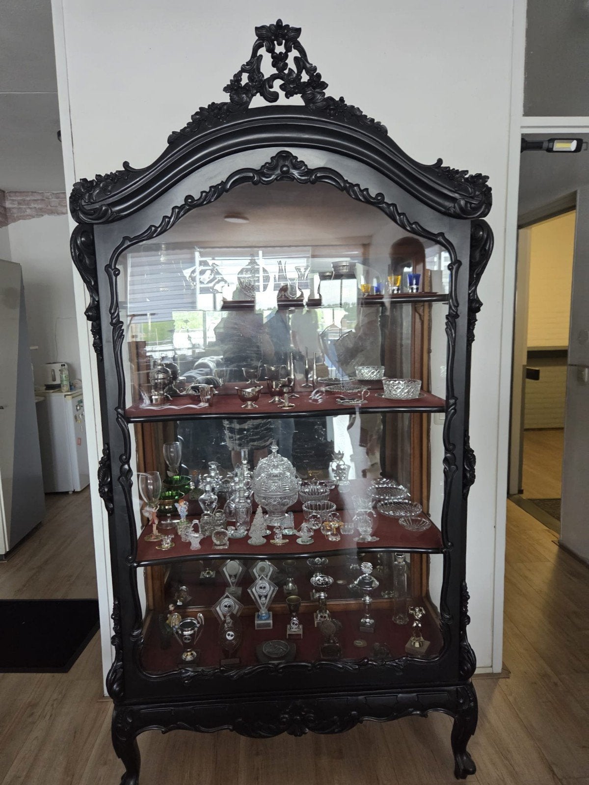 Prachtige antieke Willem III vitrinekast - Rotterdam, Ophalen