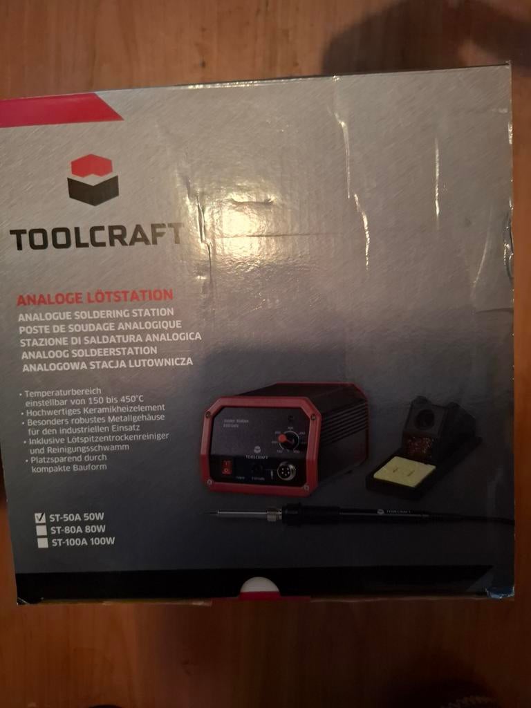 TOOLCRAFT ST-50A Soldeerstation Analoog 50 W 150 - 450 C, Ophalen of Verzenden, Zo goed als nieuw