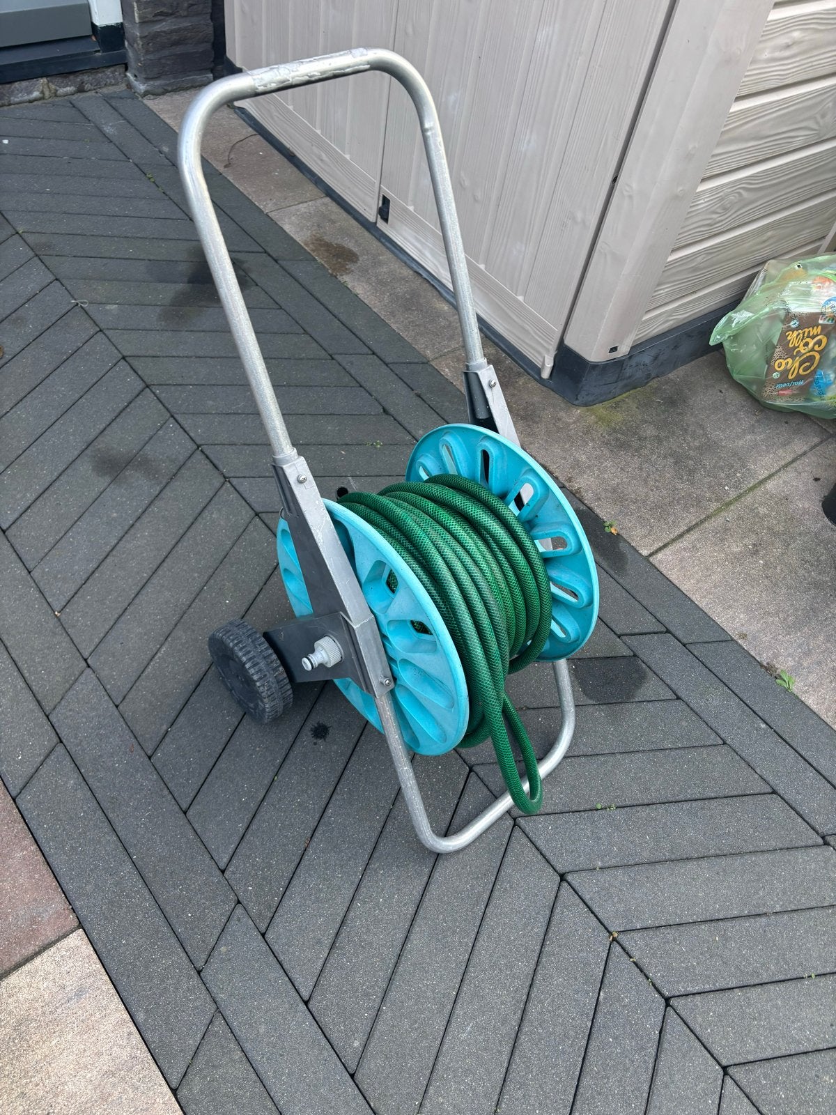 Gardena tuinslanghaspel met lange slang, Ophalen of Verzenden, Gebruikt, Tuinslanghaspel