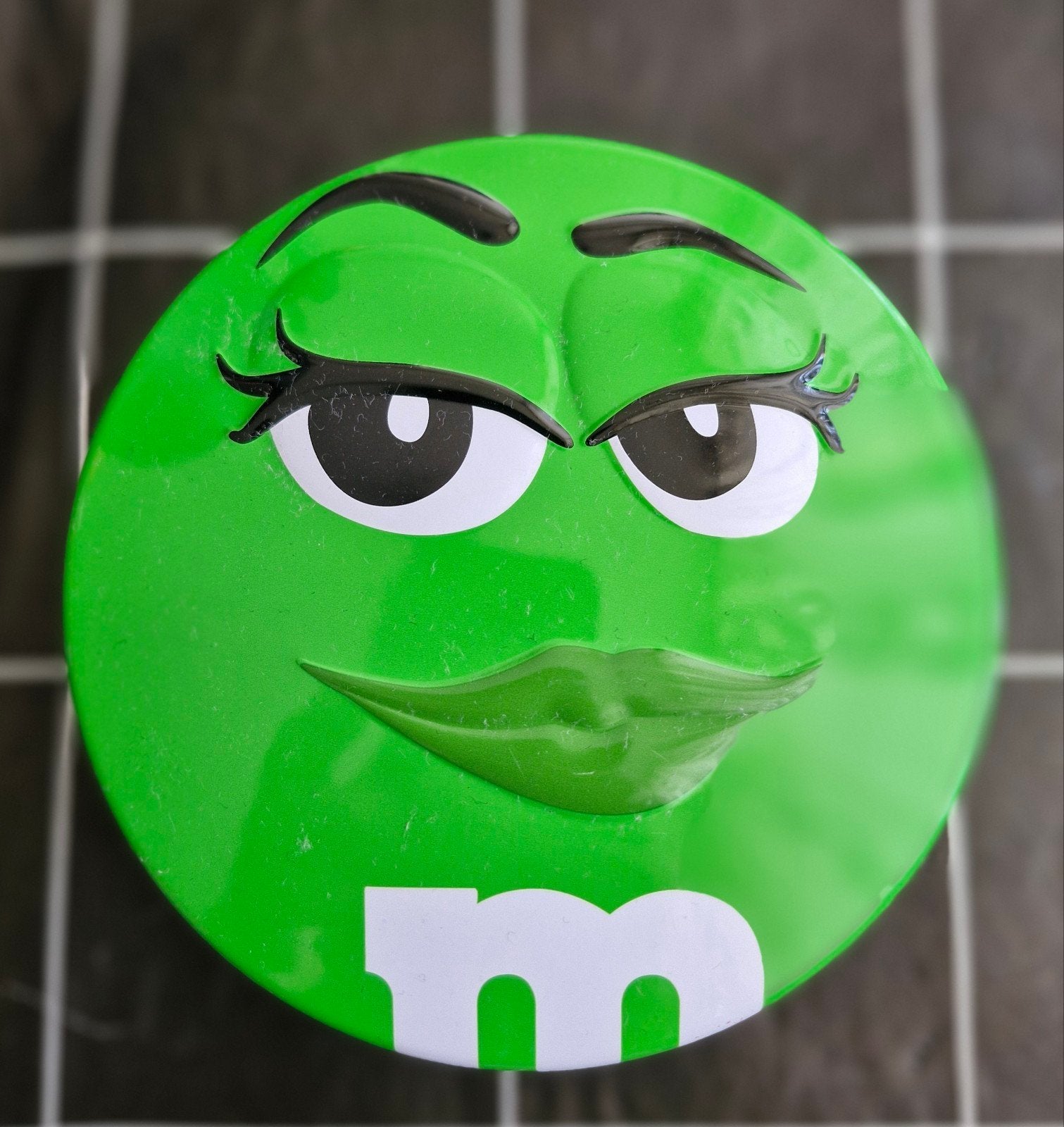 Rond Groen M&M Blikje, Ophalen of Verzenden, Gebruikt, Overige
