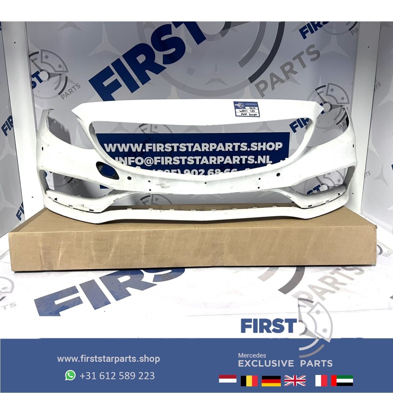 W205 C63 AMG Voorbumper Mercedes C Klasse 2014-2018 OEM C205, Gebruikt, -, Voor, Ophalen of Verzenden