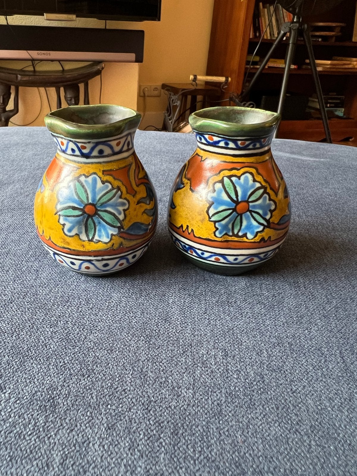 Set van 2 handgeschilderde Anjer Holland kleine vaasjes, Ophalen of Verzenden