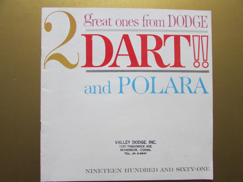 1961 Dodge Dart & Polara brochure, Engels, Ophalen of Verzenden, Zo goed als nieuw, Overige merken
