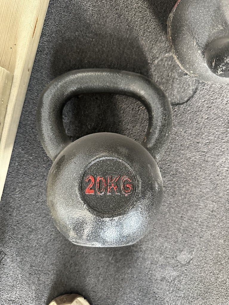 6x kettlebell 20 kg – gietijzer, Sport en Fitness, Ophalen, Zo goed als nieuw, Kettlebell