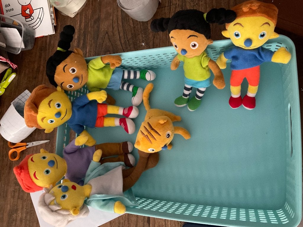 Kleine popjes pompom en LoeLoe van de methode schatkist, Ophalen of Verzenden, Gebruikt, Overige typen