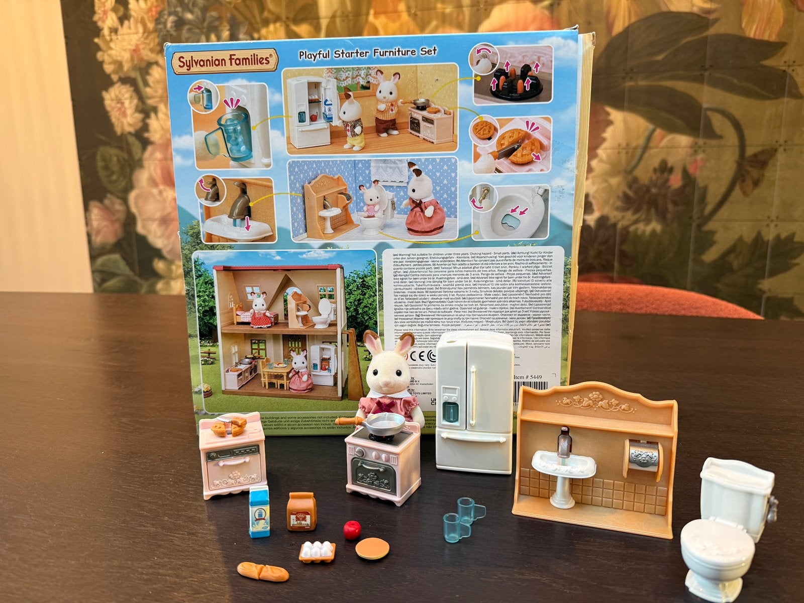 sylvanian families 5449 meubelset koelkast toilet fornuis, Ophalen of Verzenden, Zo goed als nieuw, Overige typen