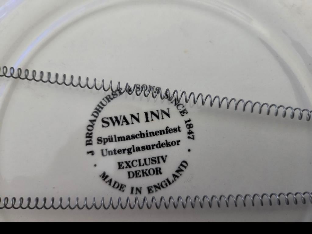 Decoratief wandbord met landschap Swan Inn, Ophalen of Verzenden