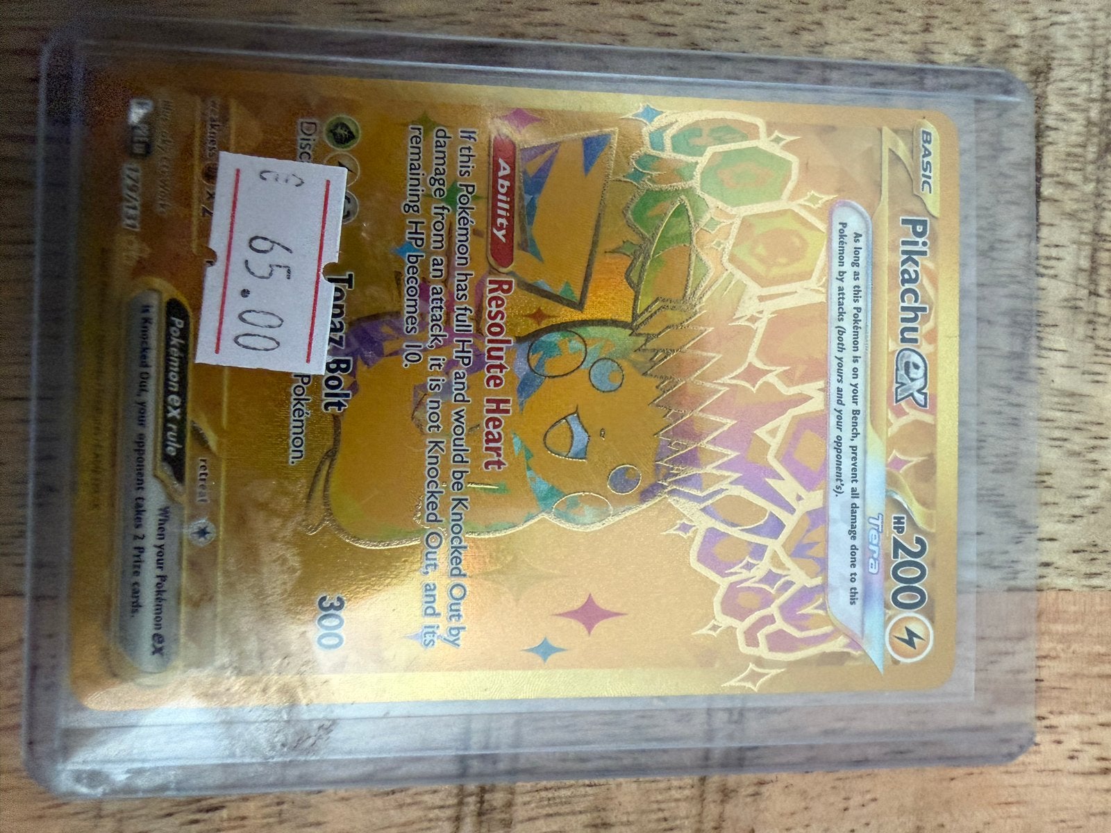 Pikachu EX Tera Gold Foil Pokémon Kaart, Ophalen of Verzenden, Zo goed als nieuw, Losse kaart, Foil