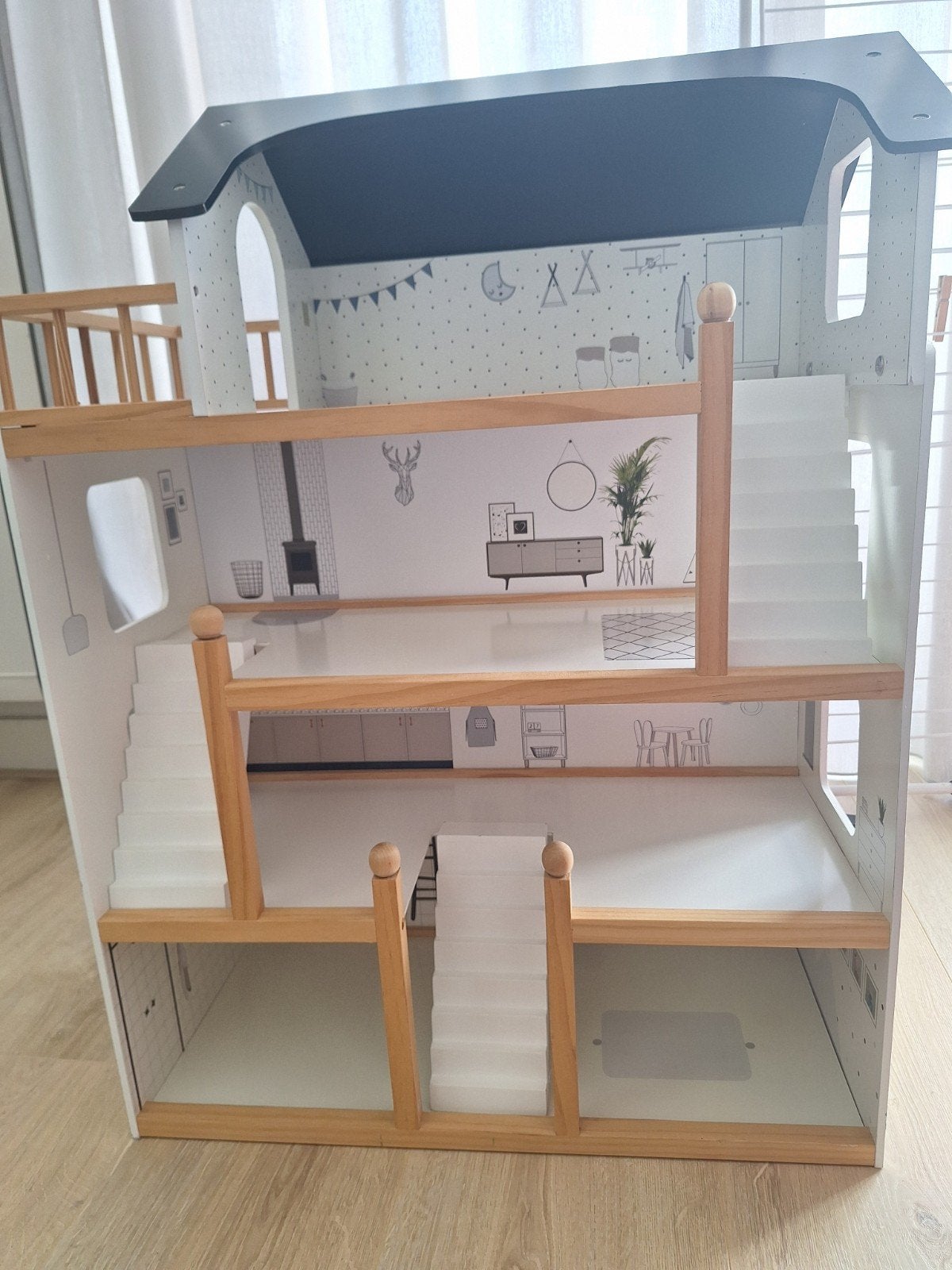 Groot poppenhuis petite amelie met veel meubels ed goki, Ophalen, Gebruikt, Poppenhuis