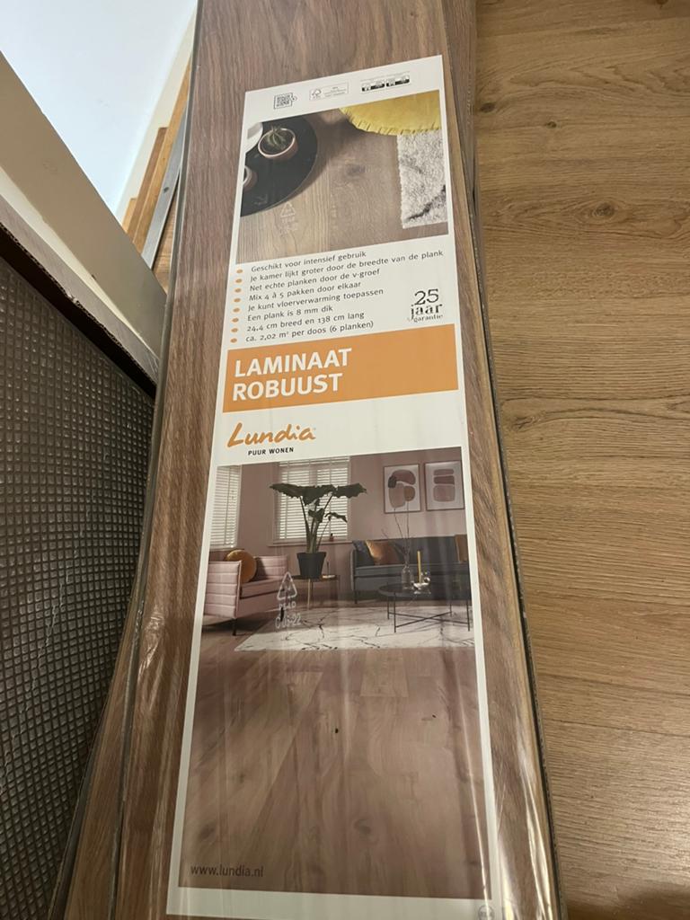 Lundia robuust laminaat, Ophalen, 50 tot 150 cm, Nieuw, 10 m² of meer